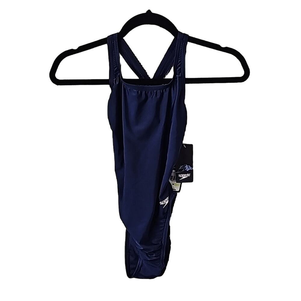 Speedo Pro LT Swim Team Navy One Piece Swimsuit Womens Size 30 NWT
